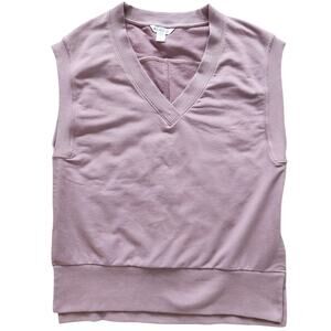 ATHLETA Retroterry V-neck sweatshirt Damask Mauve pullover size medium